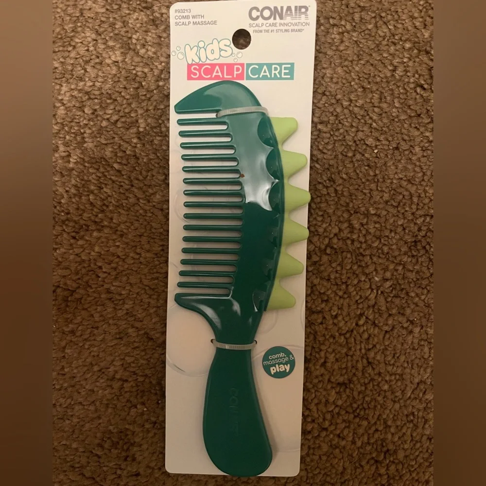 Conair Kids Green Comb w| Scales for Scalp Massage *BRAND NEW/ NEVER USED*